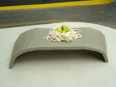 â€˜Resilienceâ€™ concrete and wool table - low version